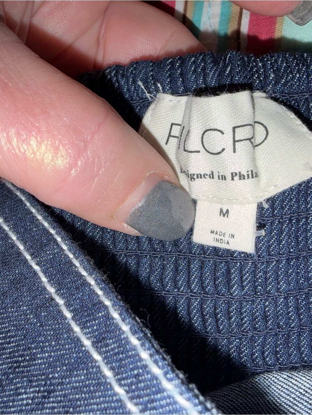 PILCRO By Anthropology Dark Blue Denim Tiered skirt elastic waist. Womans M NWOT - Picture 5 of 6